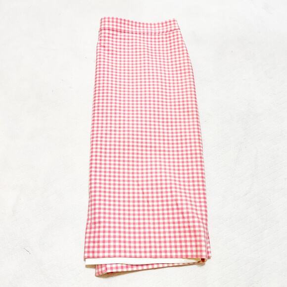 J. Crew No. 2 Pencil Gingham Checkered Pink Pencil Skirt Patterned Size 12 Tall - Picture 6 of 6